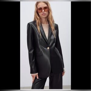 Zara Leather Blazer